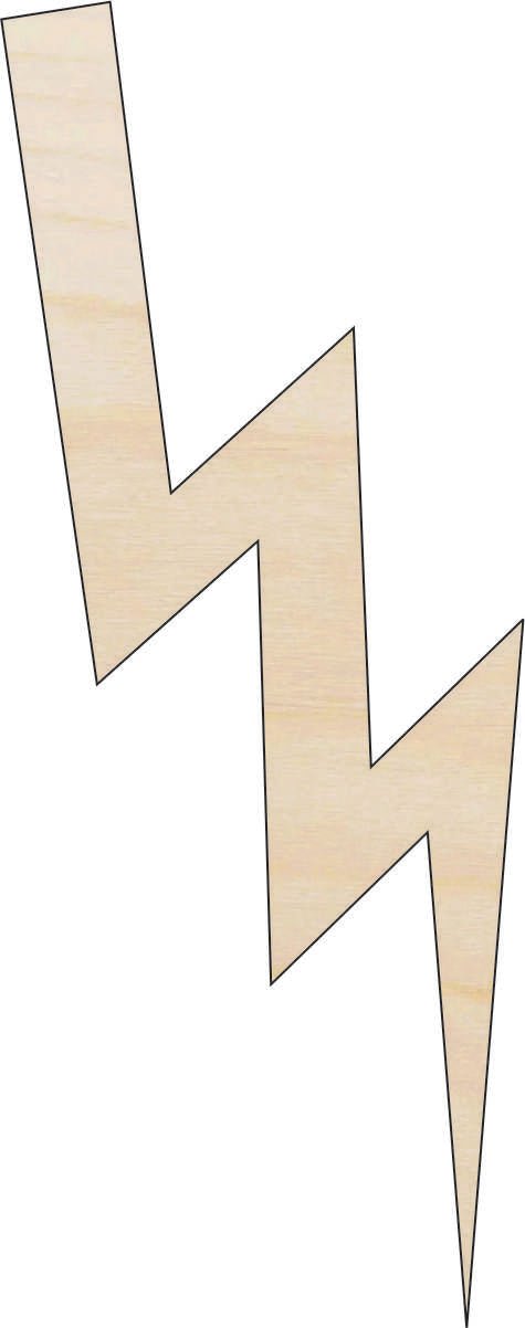 Lightning Bolt Wood Craft Shape - Laser Cut Baltic Birch Unfinished DIY Wood Art Supplies 61 - The Wood Shape Store
