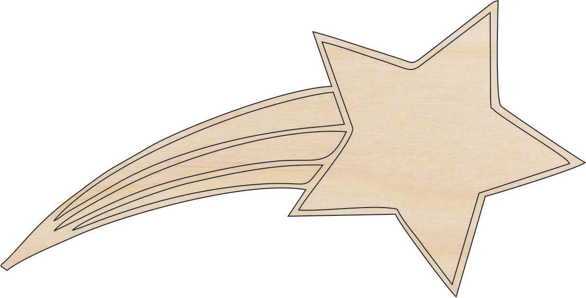 Star Wood Craft Shape - Laser Cut Baltic Birch Unfinished DIY Wood Art Supplies SKY64 - The Wood Shape Store