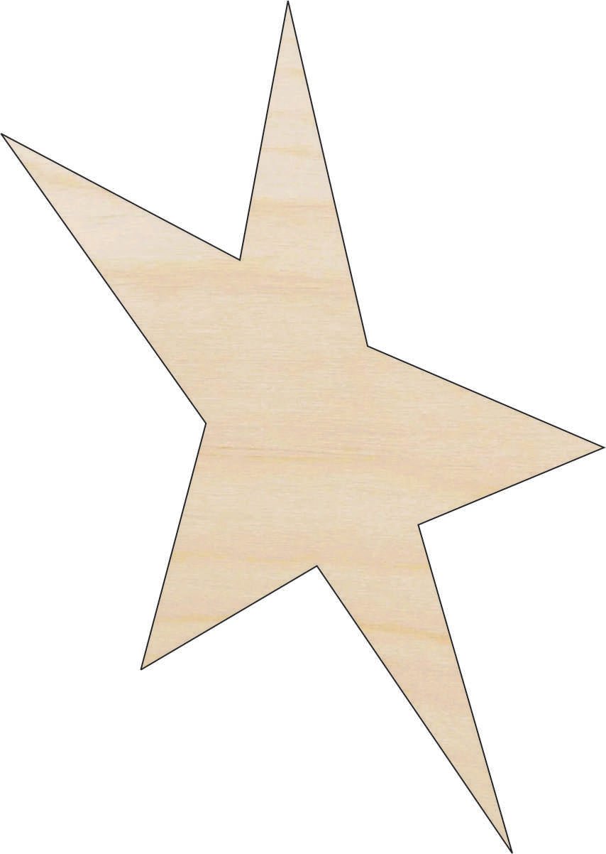 Star Wood Craft Shape - Laser Cut Baltic Birch Unfinished DIY Wood Art Supplies SKY66 - The Wood Shape Store