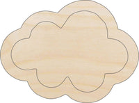 Cloud Wood Craft Shape - Laser Cut Baltic Birch Unfinished DIY Wood Art Supplies SKY68 - The Wood Shape Store