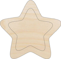 Star Wood Craft Shape - Laser Cut Baltic Birch Unfinished DIY Wood Art Supplies SKY72 - The Wood Shape Store