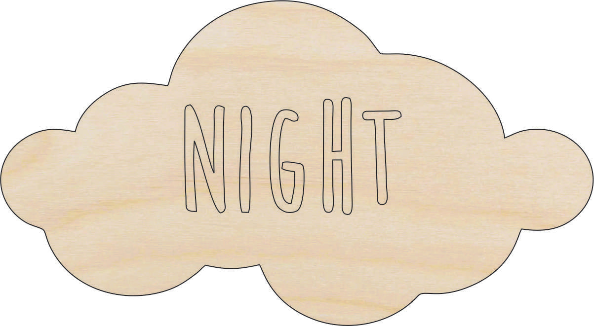 Cloud - Laser Cut Out Unfinished Wood Craft Shape SKY73 Cloud - Laser Cut Out Unfinished Wood Craft Shape SKY73