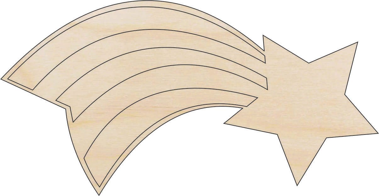 Star Wood Craft Shape - Laser Cut Baltic Birch Unfinished DIY Wood Art Supplies SKY76 - The Wood Shape Store