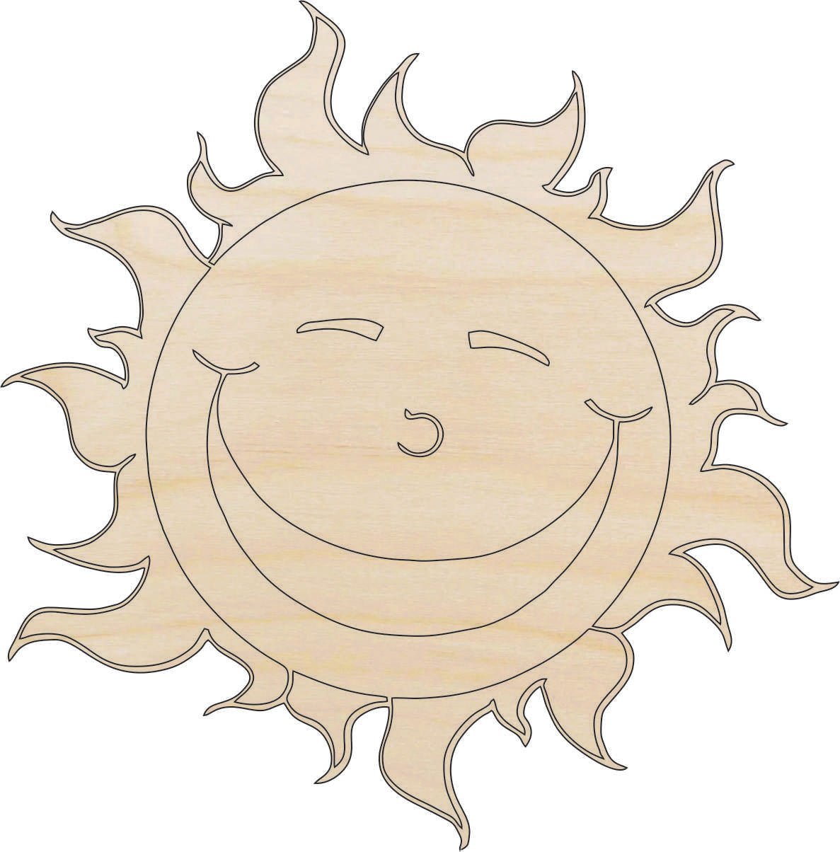 Sun Wood Craft Shape - Laser Cut Baltic Birch Unfinished DIY Wood Art Supplies SKY7 - The Wood Shape Store