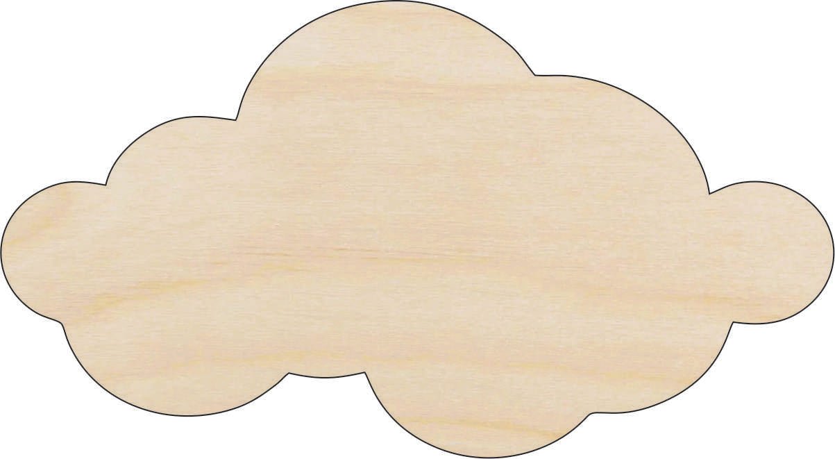 Cloud Wood Craft Shape - Laser Cut Baltic Birch Unfinished DIY Wood Art Supplies SKY85 - The Wood Shape Store