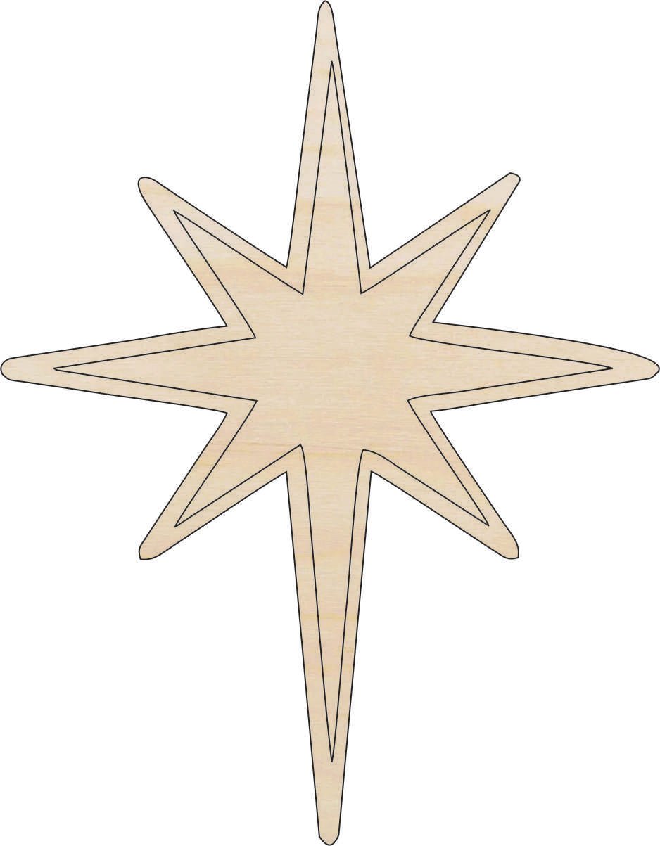 Star Wood Craft Shape - Laser Cut Baltic Birch Unfinished DIY Wood Art Supplies SKY90 - The Wood Shape Store