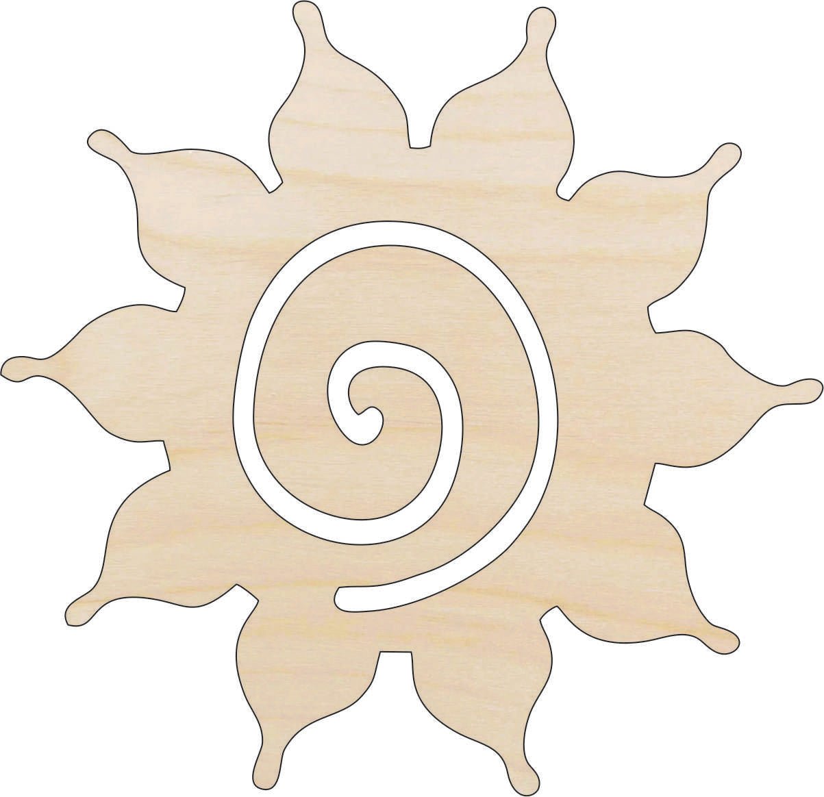 Sun Wood Craft Shape - Laser Cut Baltic Birch Unfinished DIY Wood Art Supplies SKY91 - The Wood Shape Store