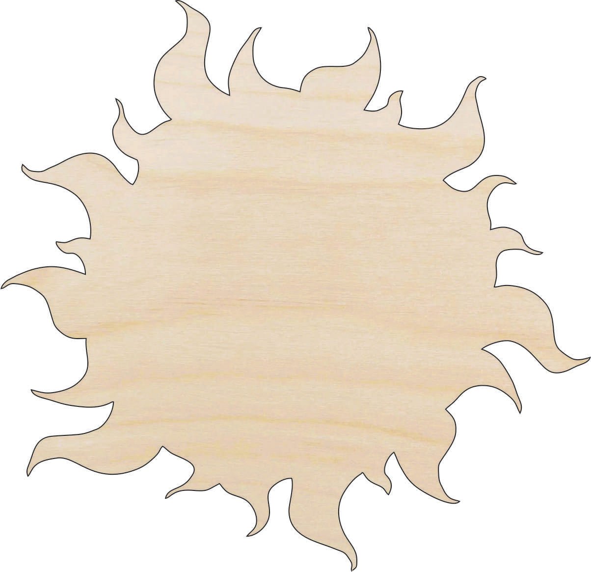 Sun Wood Craft Shape - Laser Cut Baltic Birch Unfinished DIY Wood Art Supplies SKY93 - The Wood Shape Store