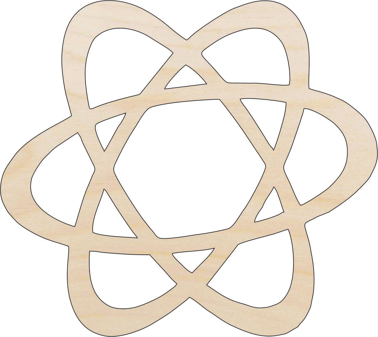 Atom Wood Craft Shape - Laser Cut Baltic Birch Unfinished DIY Wood Art Supplies SNC1 - The Wood Shape Store