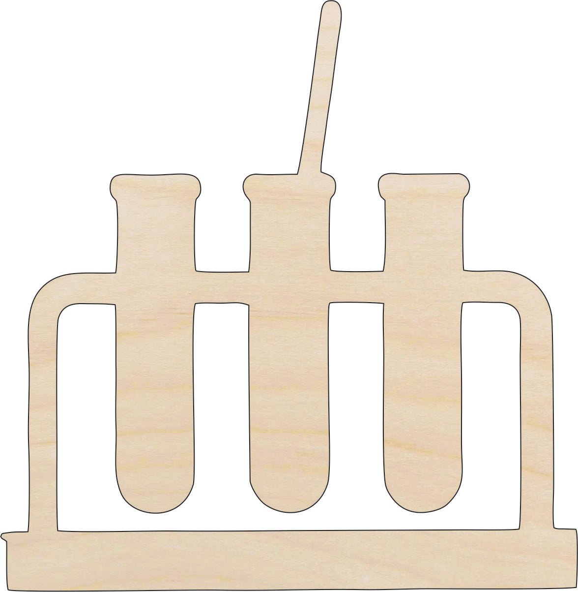 Test Tubes Wood Craft Shape - Laser Cut Baltic Birch Unfinished DIY Wood Art Supplies SNC3 - The Wood Shape Store