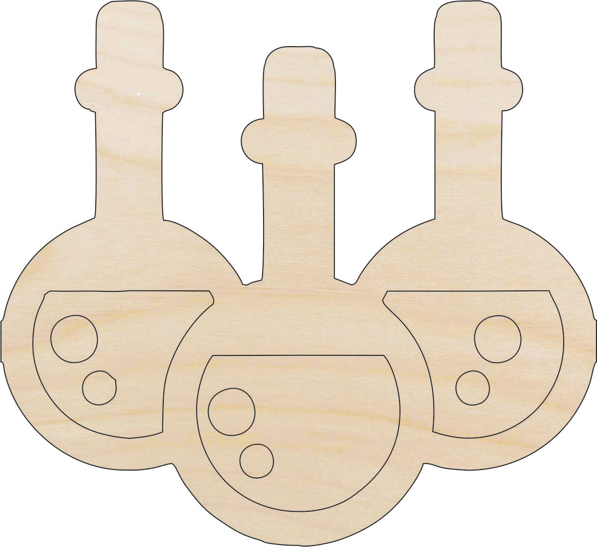 Science Beakers - Laser Cut Out Unfinished Wood Craft Shape SNC9 Science Beakers - Laser Cut Out Unfinished Wood Craft Shape SNC9
