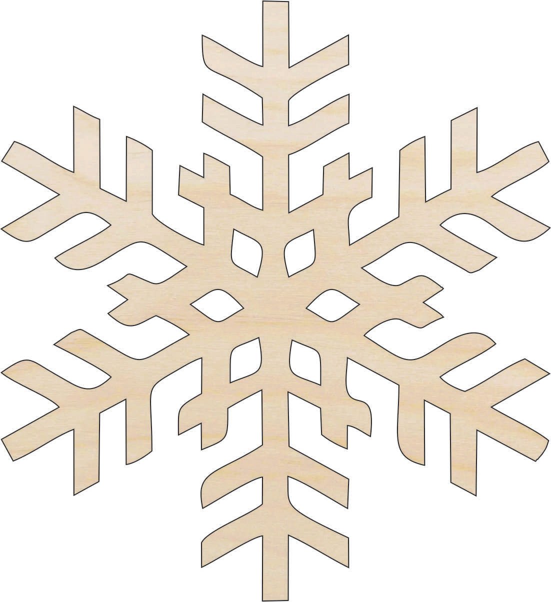 Snowflake Wood Craft Shape - Laser Cut Baltic Birch Unfinished DIY Wood Art Supplies SNW12 - The Wood Shape Store