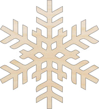 Snowflake Wood Craft Shape - Laser Cut Baltic Birch Unfinished DIY Wood Art Supplies SNW12 - The Wood Shape Store