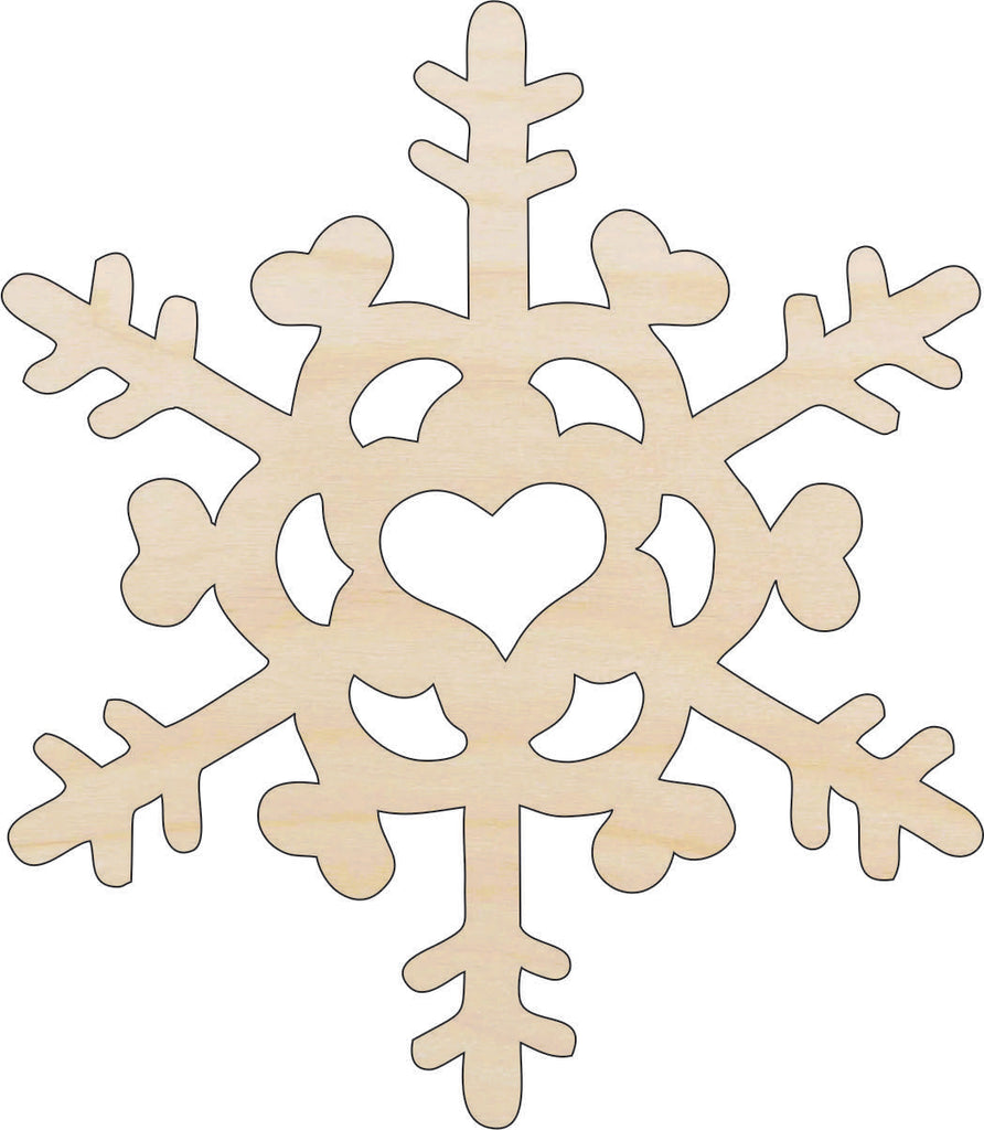 Snowflake - Laser Cut Out Unfinished Wood Craft Shape SNW14