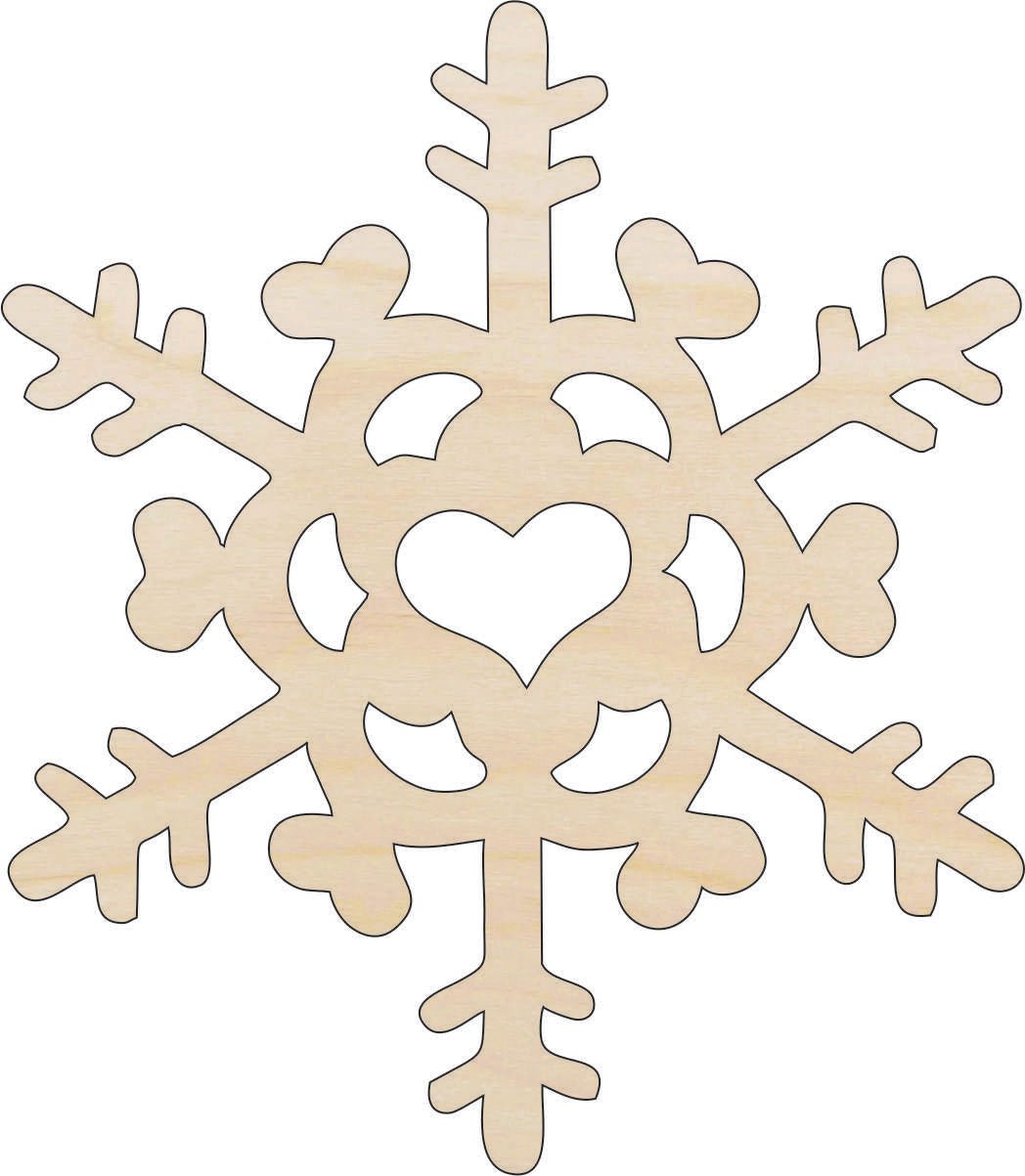 Snowflake Wood Craft Shape - Laser Cut Baltic Birch Unfinished DIY Wood Art Supplies SNW14 - The Wood Shape Store