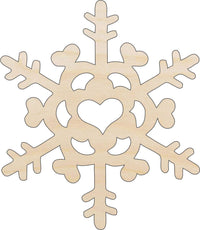 Snowflake Wood Craft Shape - Laser Cut Baltic Birch Unfinished DIY Wood Art Supplies SNW14 - The Wood Shape Store
