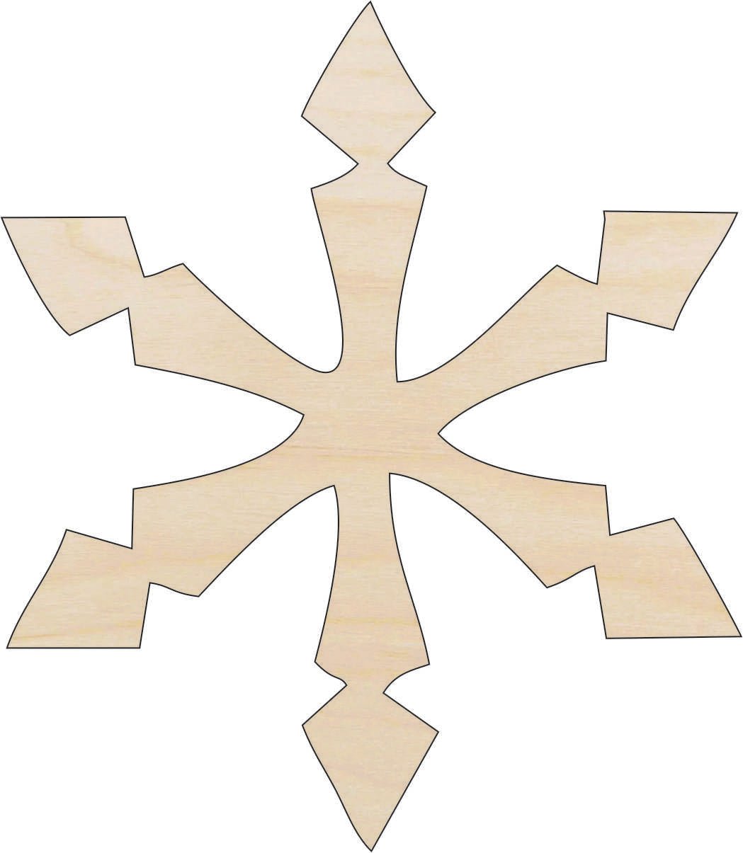 Snowflake Wood Craft Shape - Laser Cut Baltic Birch Unfinished DIY Wood Art Supplies SNW15 - The Wood Shape Store