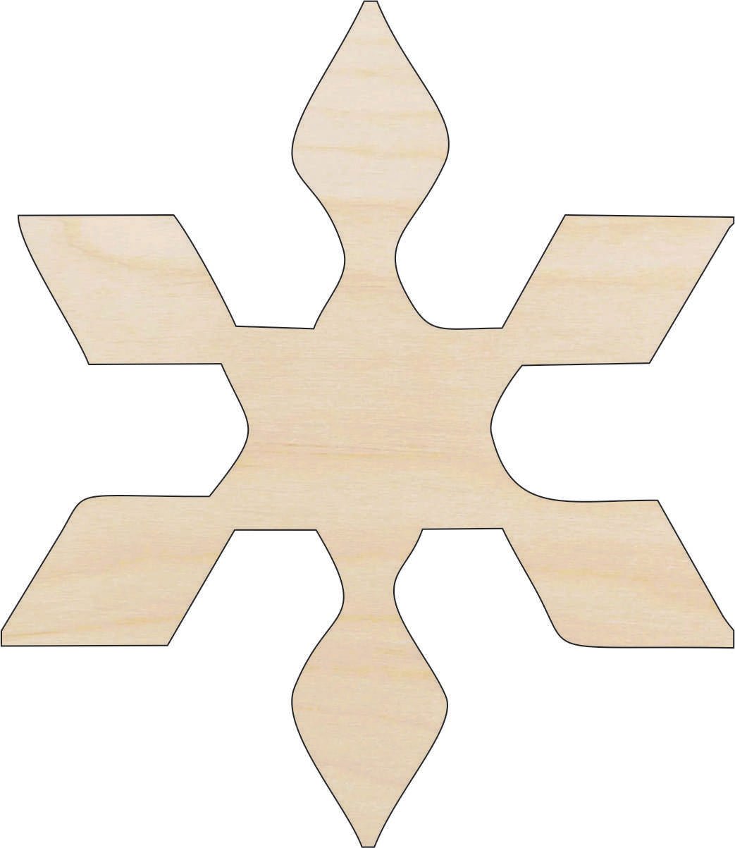 Snowflake Wood Craft Shape - Laser Cut Baltic Birch Unfinished DIY Wood Art Supplies SNW18 - The Wood Shape Store
