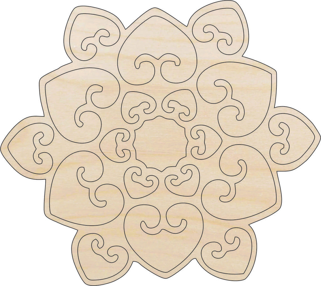 Snowflake - Laser Cut Out Unfinished Wood Craft Shape SNW1