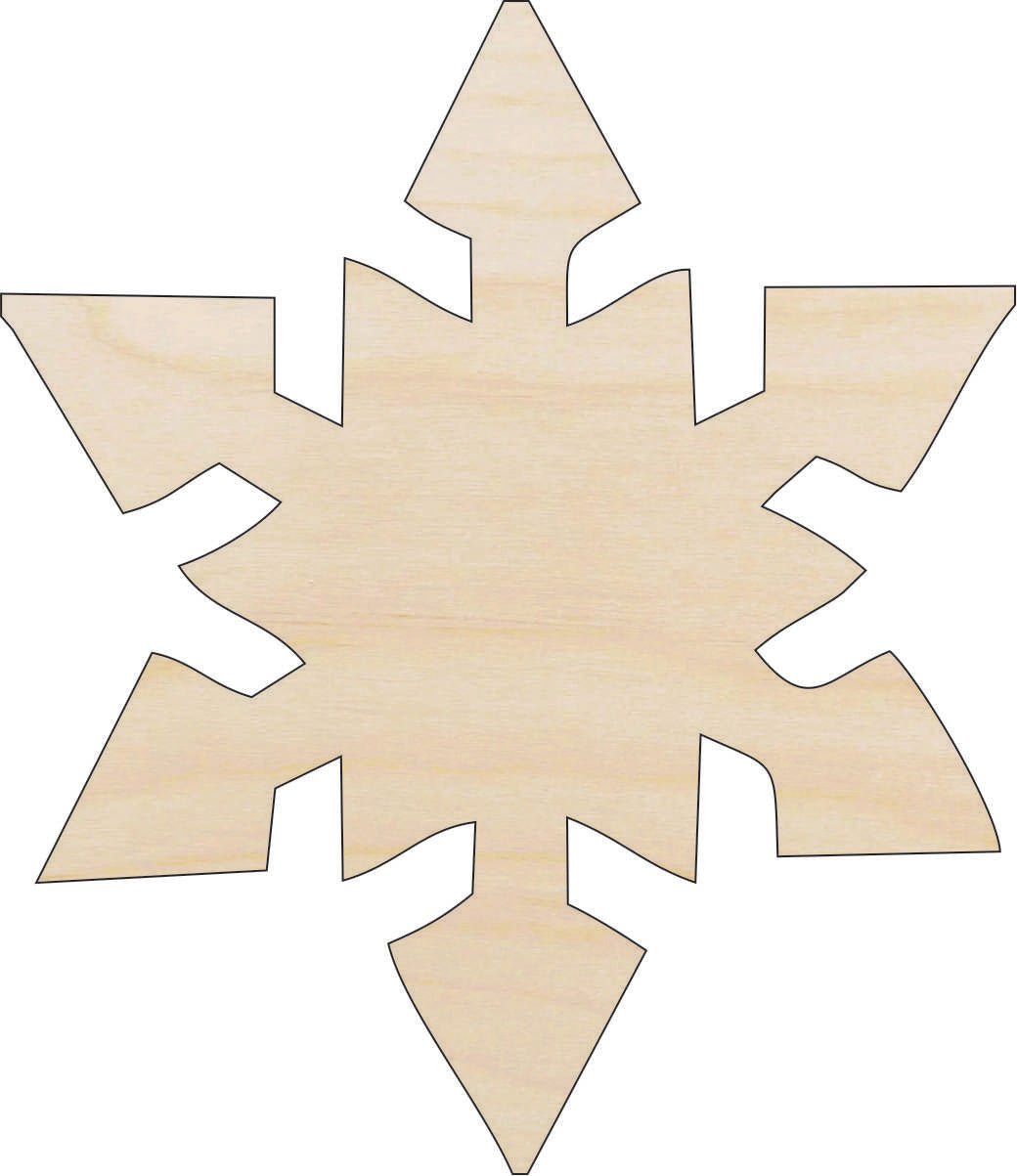 Snowflake Wood Craft Shape - Laser Cut Baltic Birch Unfinished DIY Wood Art Supplies SNW20 - The Wood Shape Store