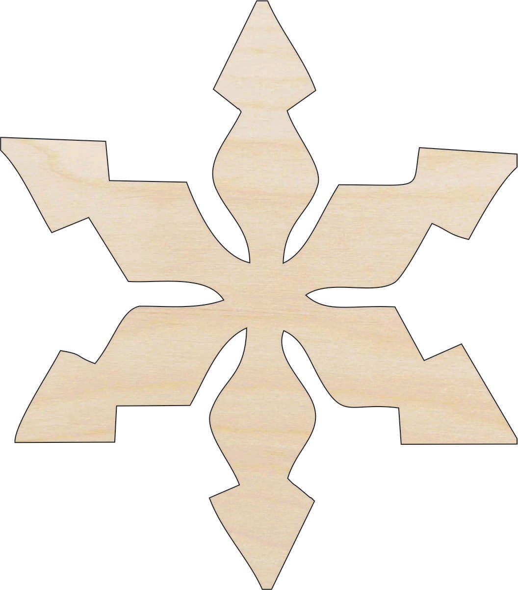 Snowflake Wood Craft Shape - Laser Cut Baltic Birch Unfinished DIY Wood Art Supplies SNW21 - The Wood Shape Store