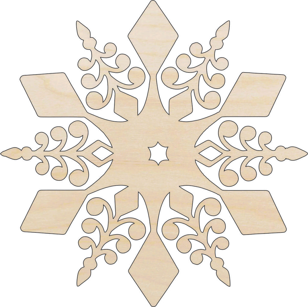 Snowflake - Laser Cut Out Unfinished Wood Craft Shape SNW24