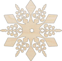 Snowflake Wood Craft Shape - Laser Cut Baltic Birch Unfinished DIY Wood Art Supplies SNW24 - The Wood Shape Store