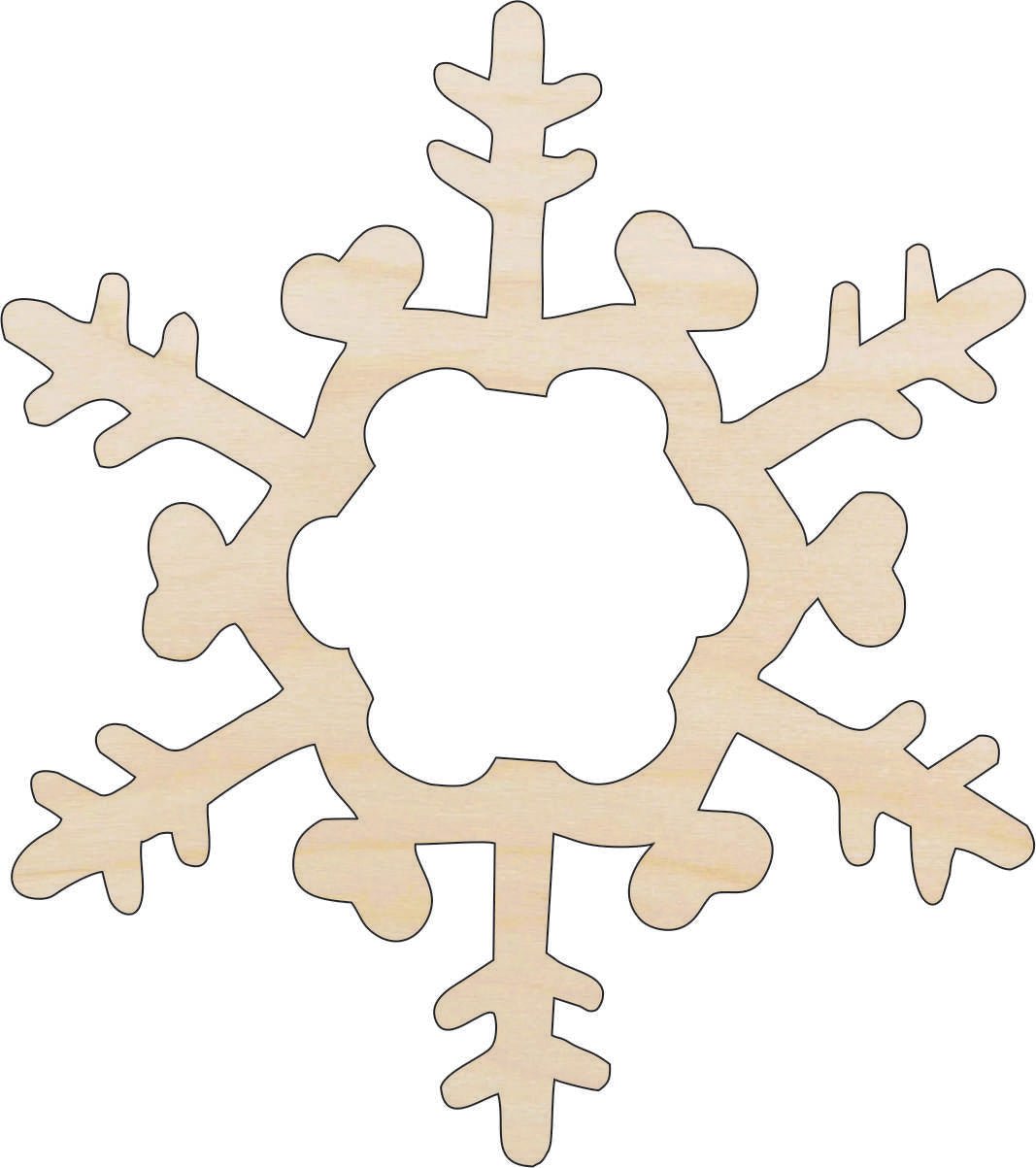 Snowflake Wood Craft Shape - Laser Cut Baltic Birch Unfinished DIY Wood Art Supplies SNW25 - The Wood Shape Store