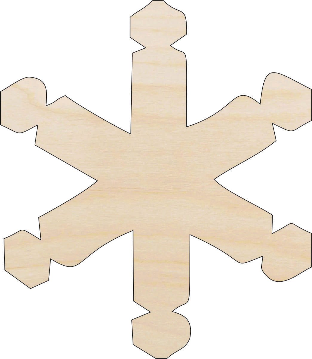 Snowflake Wood Craft Shape - Laser Cut Baltic Birch Unfinished DIY Wood Art Supplies SNW26 - The Wood Shape Store