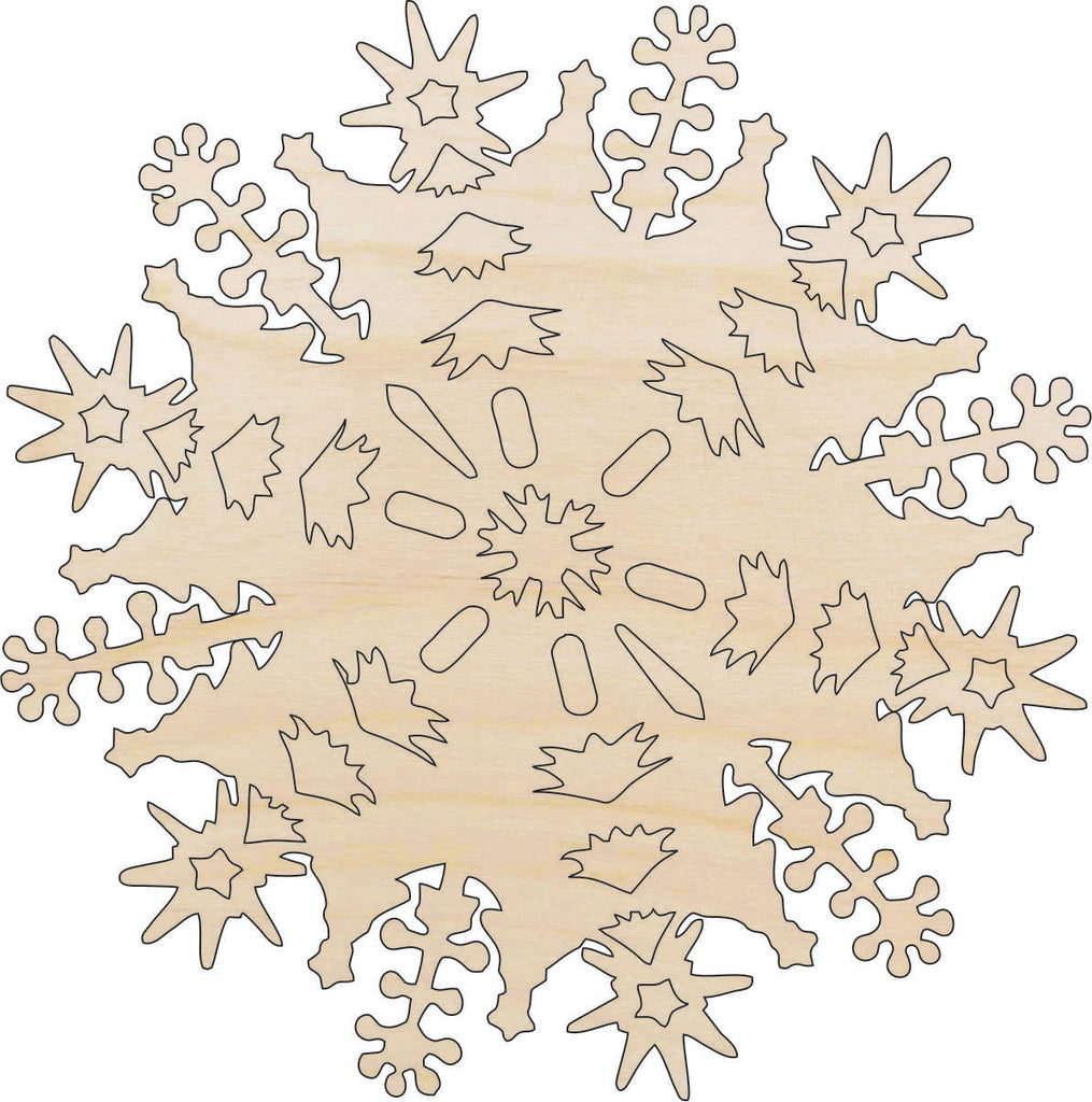 Snowflake - Laser Cut Out Unfinished Wood Craft Shape SNW2