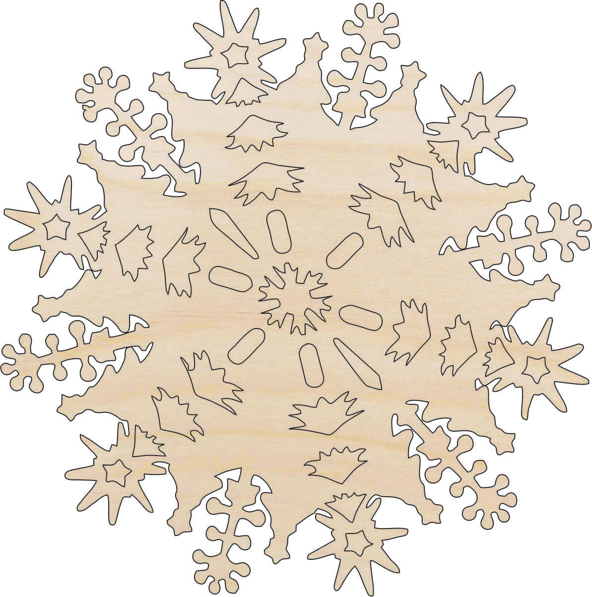 Snowflake - Laser Cut Out Unfinished Wood Craft Shape SNW2 Snowflake - Laser Cut Out Unfinished Wood Craft Shape SNW2