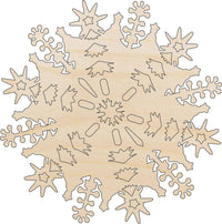 Snowflake Wood Craft Shape - Laser Cut Baltic Birch Unfinished DIY Wood Art Supplies SNW2 - The Wood Shape Store