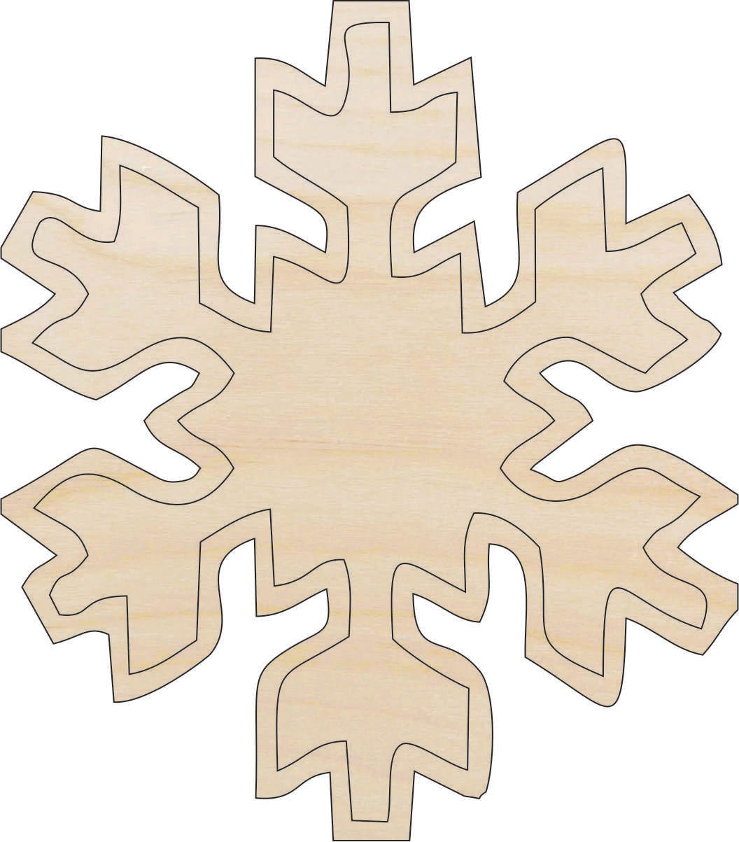 Snowflake Wood Craft Shape - Laser Cut Baltic Birch Unfinished DIY Wood Art Supplies SNW30 - The Wood Shape Store