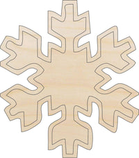 Snowflake Wood Craft Shape - Laser Cut Baltic Birch Unfinished DIY Wood Art Supplies SNW30 - The Wood Shape Store