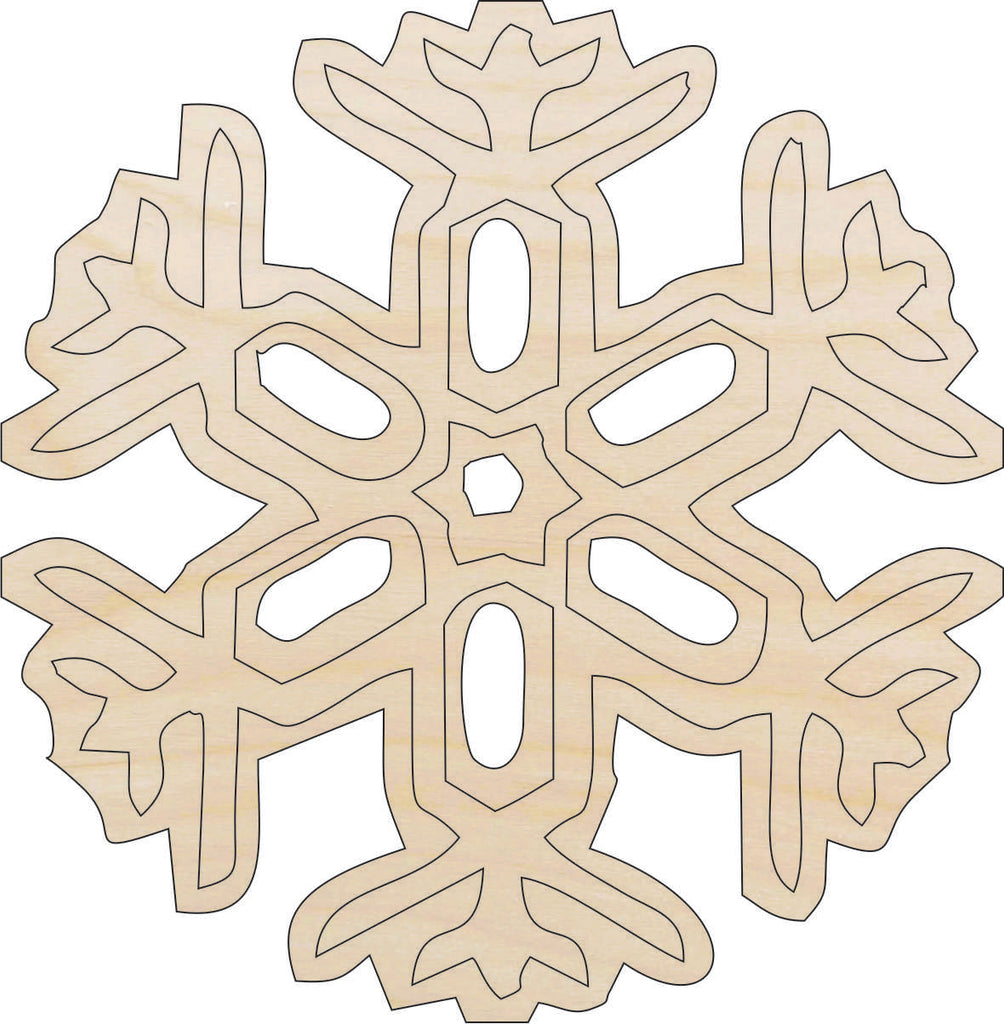 Snowflake - Laser Cut Out Unfinished Wood Craft Shape SNW31