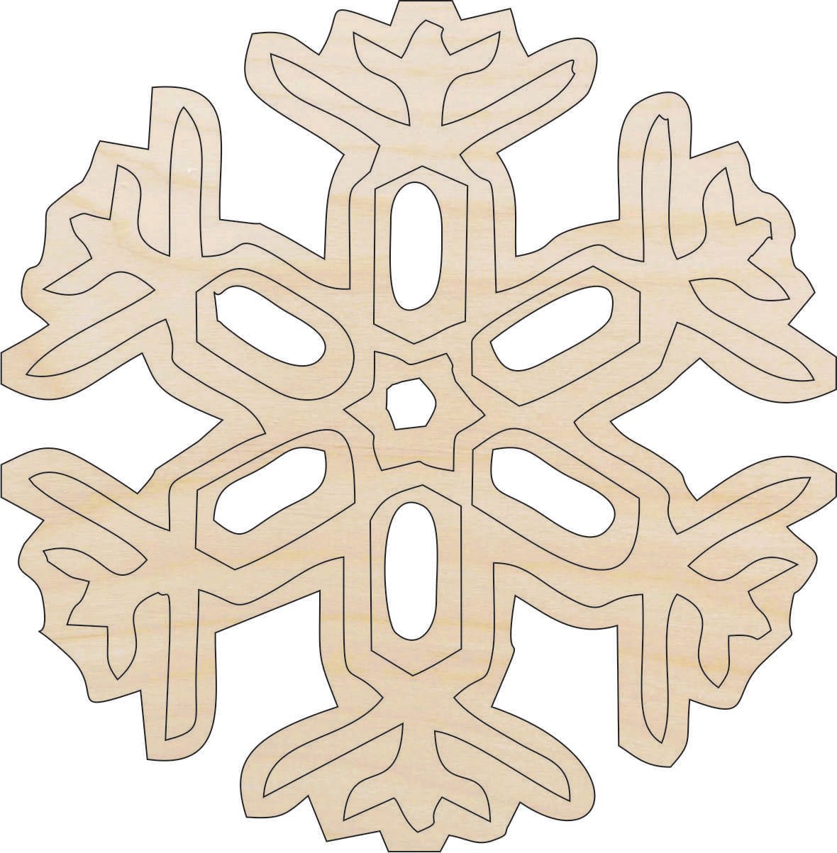 Snowflake Wood Craft Shape - Laser Cut Baltic Birch Unfinished DIY Wood Art Supplies SNW31 - The Wood Shape Store