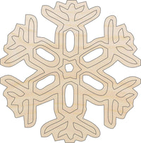 Snowflake Wood Craft Shape - Laser Cut Baltic Birch Unfinished DIY Wood Art Supplies SNW31 - The Wood Shape Store