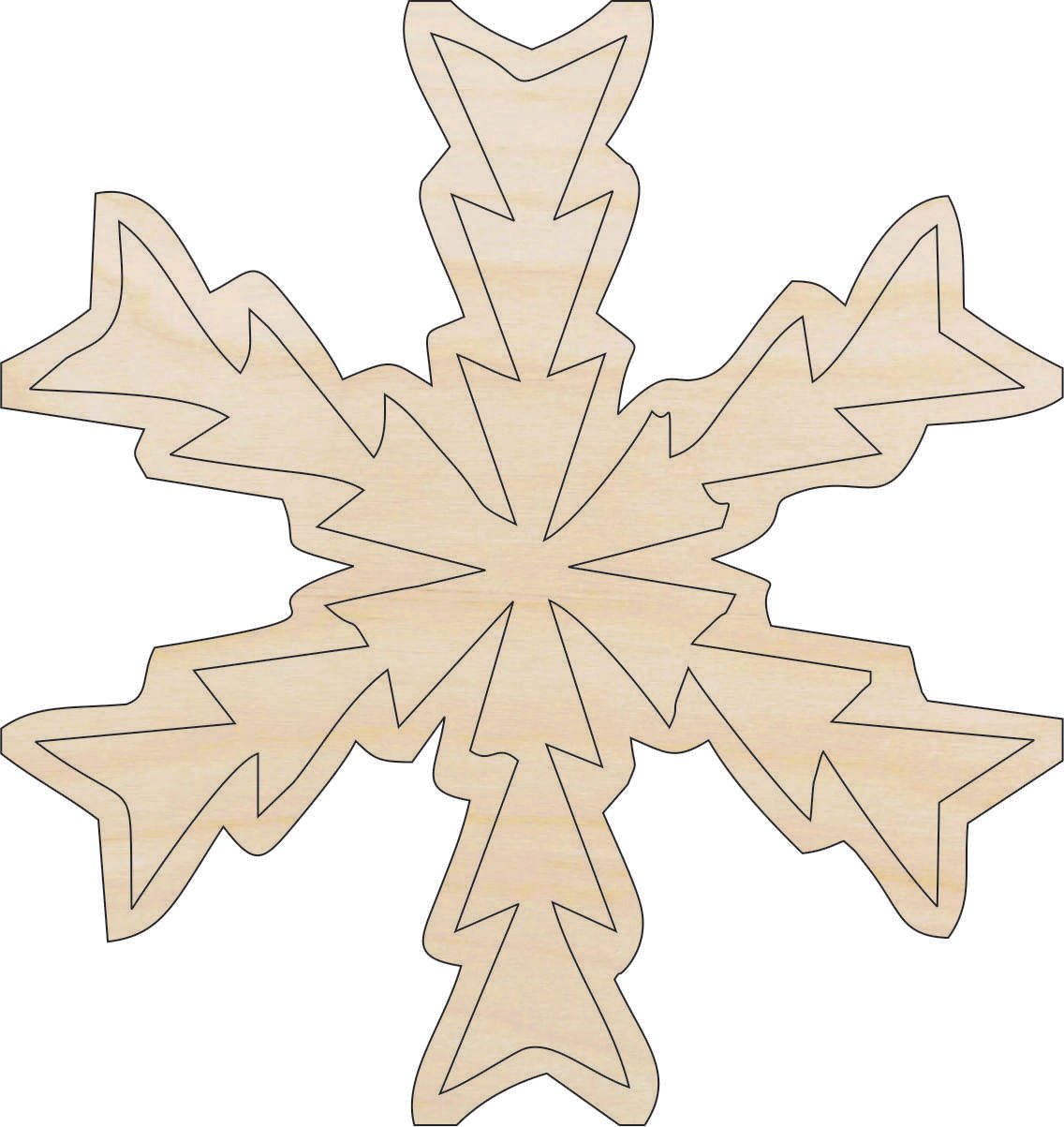 Snowflake Wood Craft Shape - Laser Cut Baltic Birch Unfinished DIY Wood Art Supplies SNW32 - The Wood Shape Store