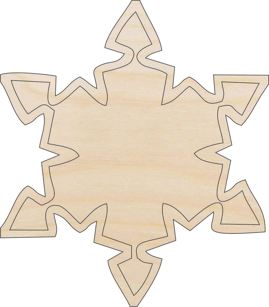 Snowflake Wood Craft Shape - Laser Cut Baltic Birch Unfinished DIY Wood Art Supplies SNW33 - The Wood Shape Store