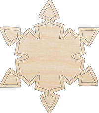 Snowflake Wood Craft Shape - Laser Cut Baltic Birch Unfinished DIY Wood Art Supplies SNW33 - The Wood Shape Store