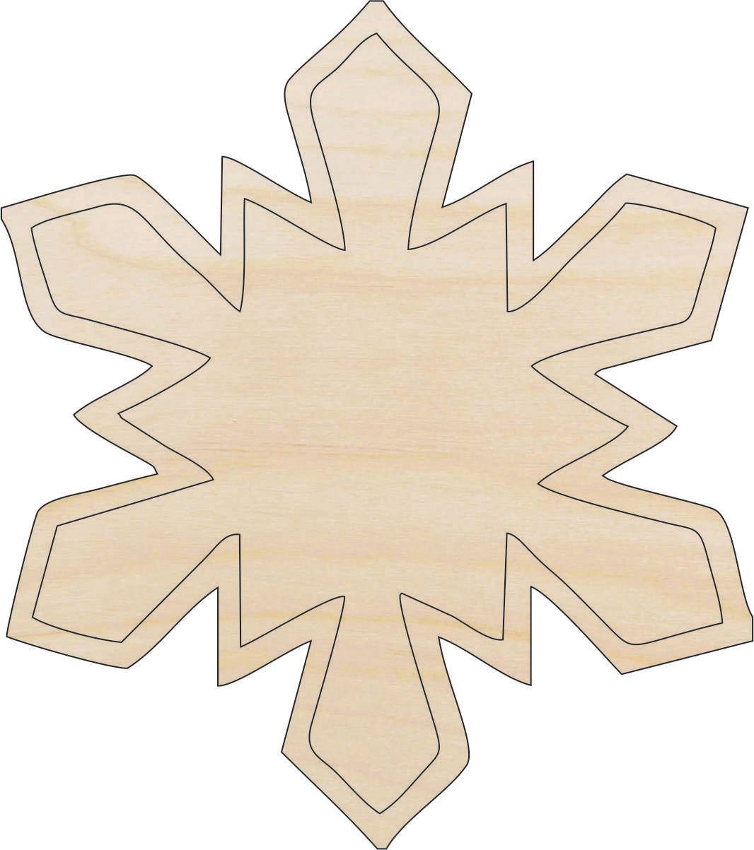 Snowflake Wood Craft Shape - Laser Cut Baltic Birch Unfinished DIY Wood Art Supplies SNW34 - The Wood Shape Store