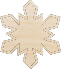 Snowflake Wood Craft Shape - Laser Cut Baltic Birch Unfinished DIY Wood Art Supplies SNW34 - The Wood Shape Store