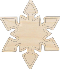 Snowflake Wood Craft Shape - Laser Cut Baltic Birch Unfinished DIY Wood Art Supplies SNW35 - The Wood Shape Store
