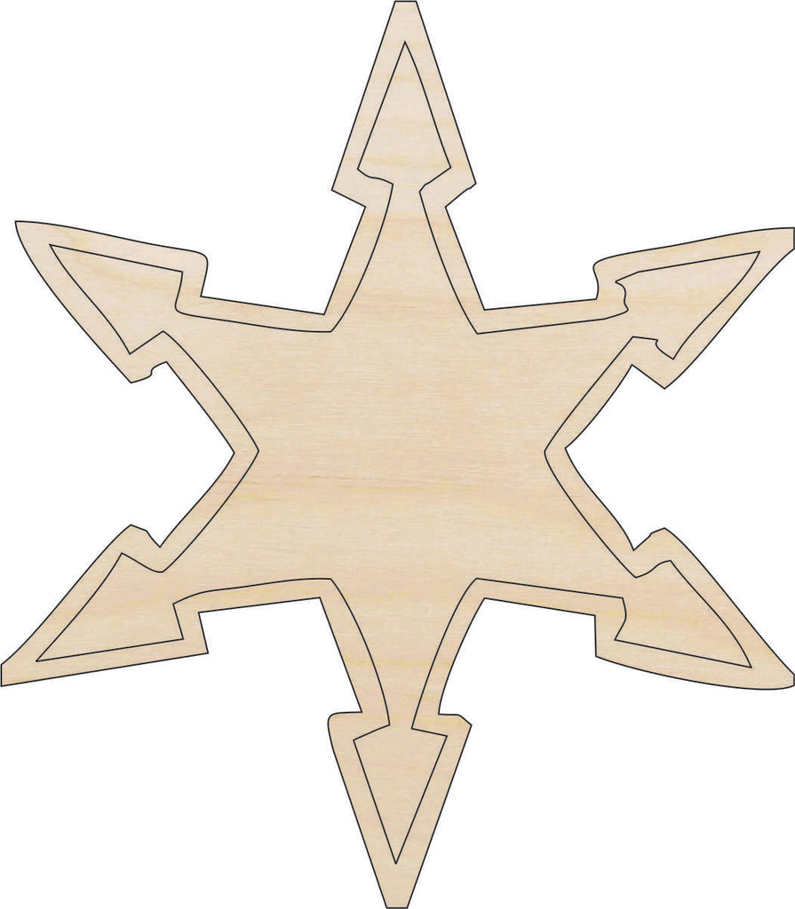 Snowflake - Laser Cut Out Unfinished Wood Craft Shape SNW36