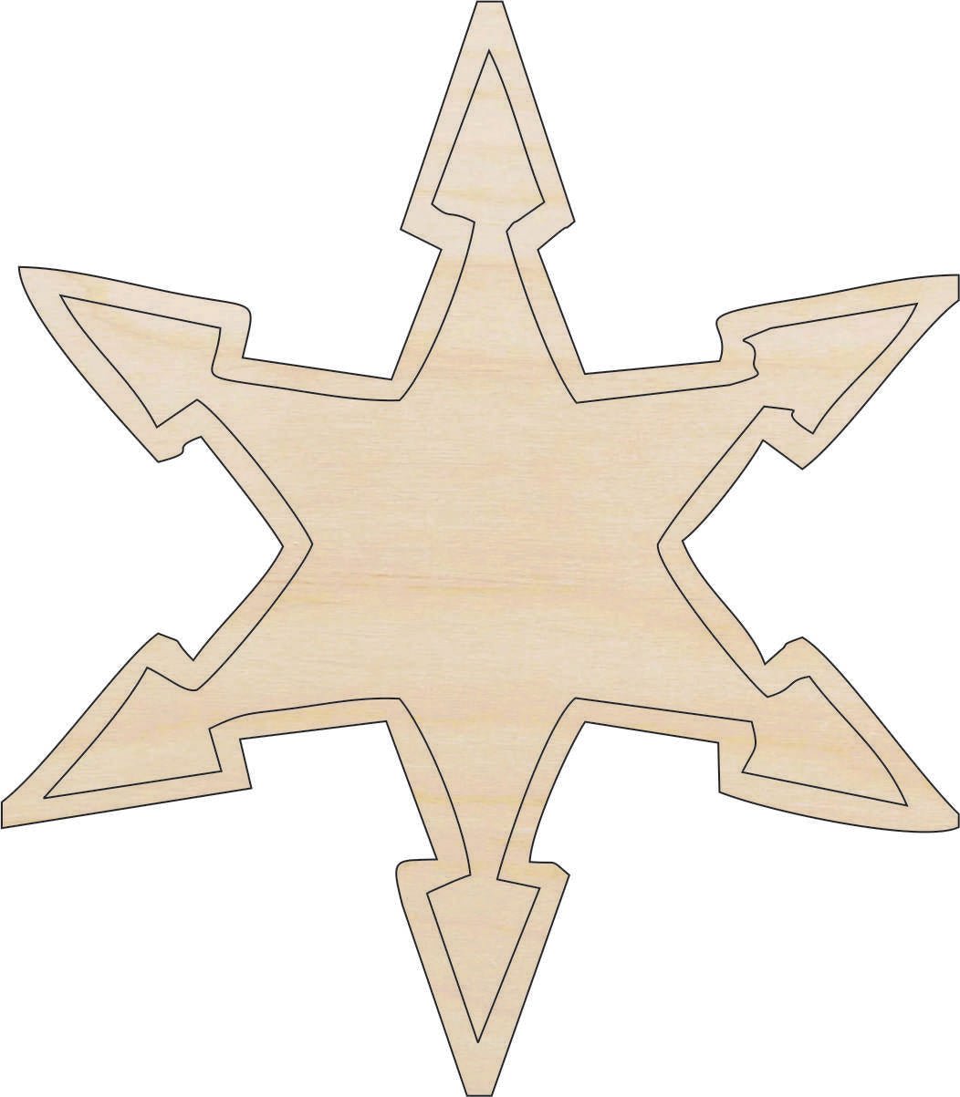Snowflake Wood Craft Shape - Laser Cut Baltic Birch Unfinished DIY Wood Art Supplies SNW36 - The Wood Shape Store