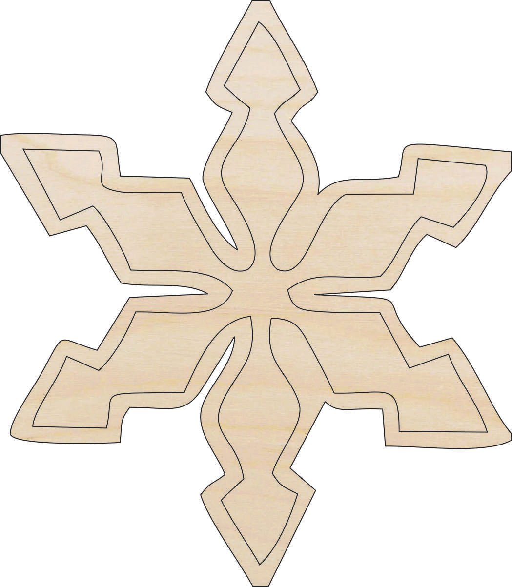 Snowflake Wood Craft Shape - Laser Cut Baltic Birch Unfinished DIY Wood Art Supplies SNW37 - The Wood Shape Store
