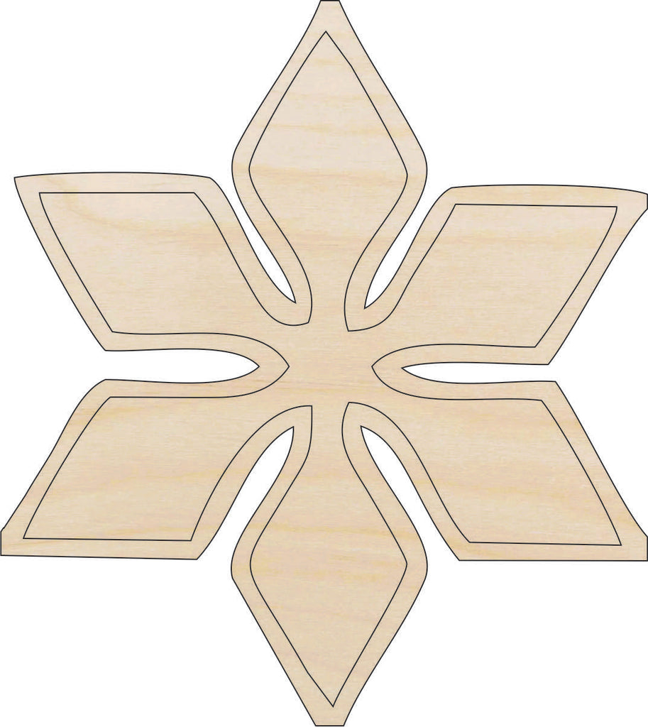 Snowflake - Laser Cut Out Unfinished Wood Craft Shape SNW39