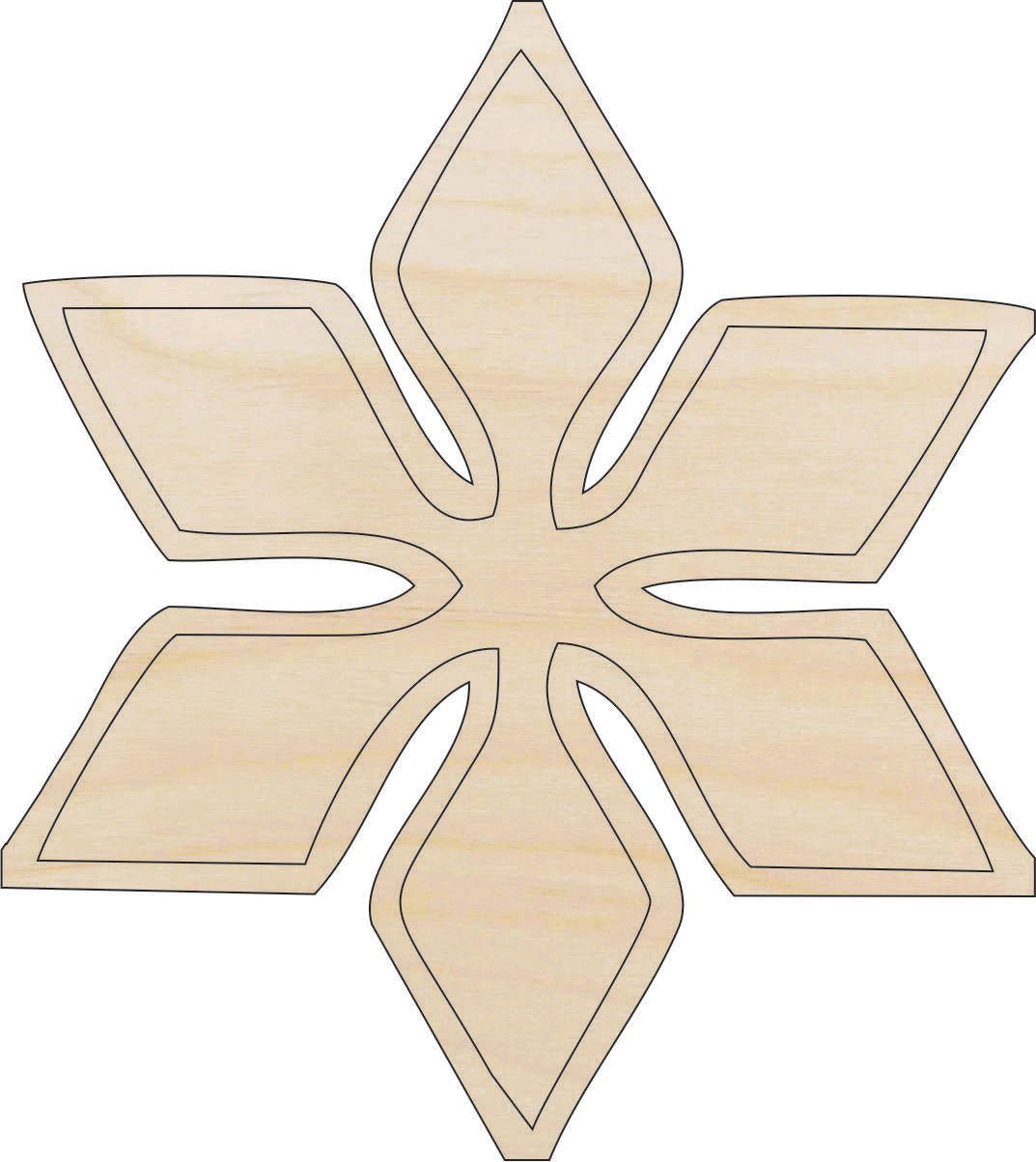 Snowflake Wood Craft Shape - Laser Cut Baltic Birch Unfinished DIY Wood Art Supplies SNW39 - The Wood Shape Store