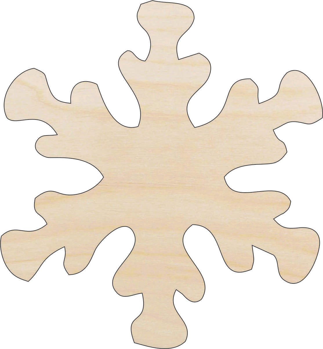 Snowflake Wood Craft Shape - Laser Cut Baltic Birch Unfinished DIY Wood Art Supplies SNW3 - The Wood Shape Store