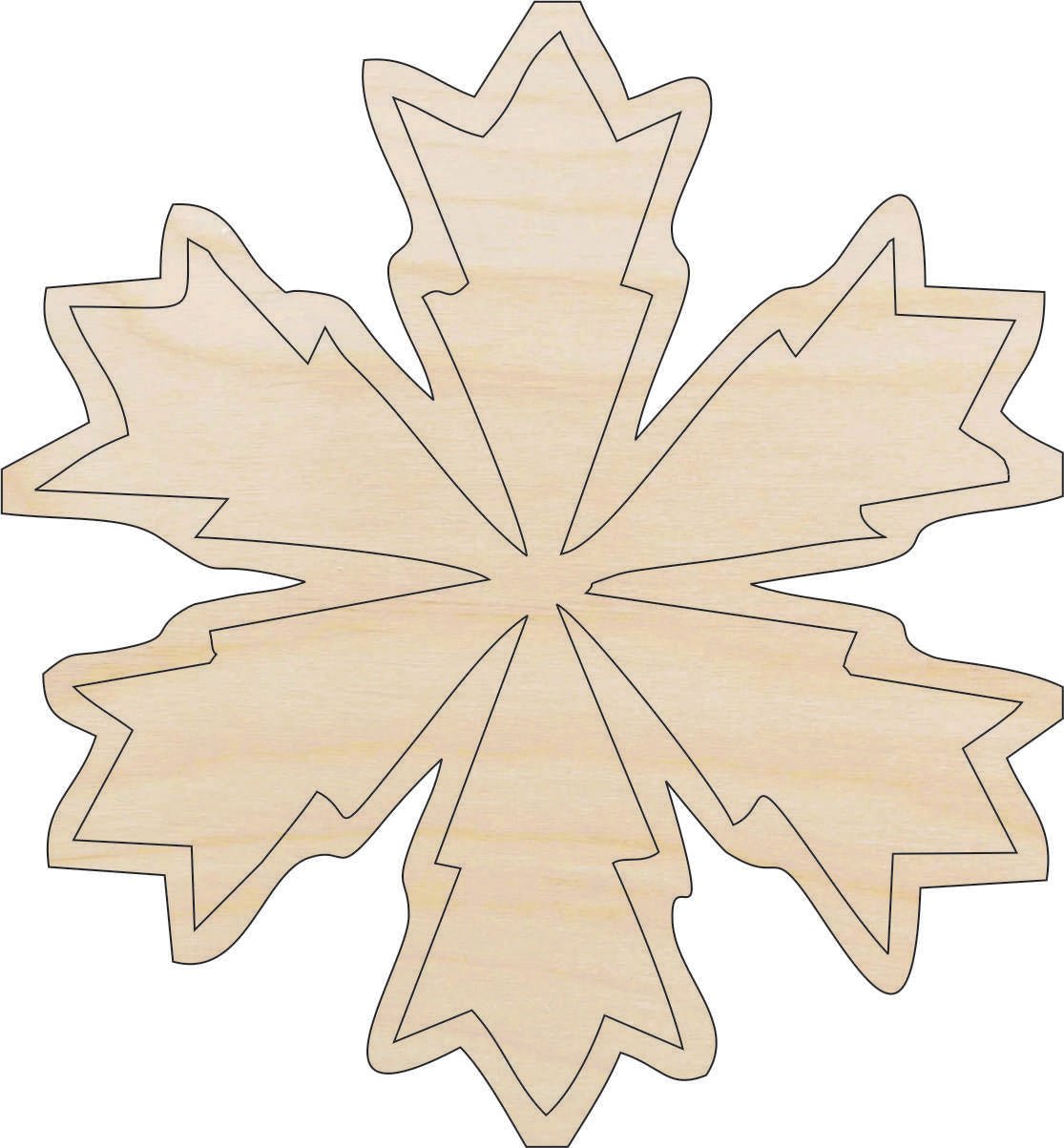 Snowflake Wood Craft Shape - Laser Cut Baltic Birch Unfinished DIY Wood Art Supplies SNW40 - The Wood Shape Store